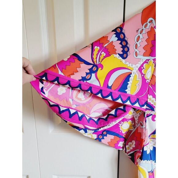 Trina Turk XS Colorful Tunic Blouse Top Stretch Womens Size X- Small Psychadelic - Picture 4 of 6